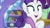 Size: 1920x1088 | Tagged: safe, screencap, rarity, spike, dragon, pony, unicorn, dragon dropped, g4, my little pony: friendship is magic, season 9, blue eyes, duo, duo male and female, eyelashes, female, frame, horn, male, open mouth, purple hair, purple mane, raised hoof, smiling, spike's room, twilight's castle, white fur, winged spike, wings