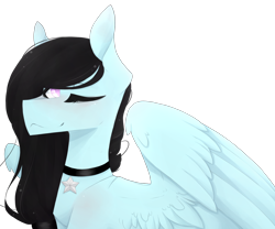 Size: 2500x2082 | Tagged: safe, artist:riressa, oc, oc only, pegasus, pony, female, jewelry, mare, necklace, one eye closed, simple background, solo, stars, transparent background, wink