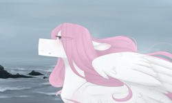 Size: 3162x1897 | Tagged: safe, artist:riressa, oc, oc only, pegasus, pony, bust, female, mare, ocean, portrait, solo, water