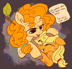 Size: 2012x1926 | Tagged: safe, artist:flutterbree, applejack, pear butter, earth pony, duo, female, mother and child, mother and daughter