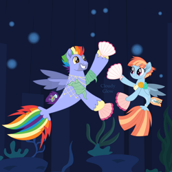 Size: 2000x2000 | Tagged: safe, artist:cloudy glow, bow hothoof, windy whistles, pegasus, pony, seapony (g4), g4, bubble, coral, dancing, dorsal fin, duo, duo male and female, female, fin, fin wings, fins, fish tail, flowing mane, flowing tail, happy, looking at each other, looking at someone, male, mare, movie accurate, ocean, scales, seaponified, seaquestria, seashell fan, seaweed, smiling, smiling at each other, species swap, spread wings, stallion, swimming, tail, underwater, unshorn fetlocks, vector, water, wings