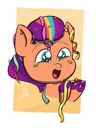 Size: 510x679 | Tagged: safe, artist:everydaydashie, sunny starscout, g5, confetti, cute, sunnybetes