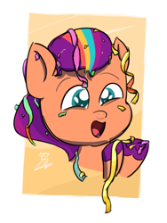 Size: 510x679 | Tagged: safe, artist:everydaydashie, sunny starscout, g5, confetti, cute