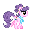 Size: 110x100 | Tagged: safe, artist:botchan-mlp, suri polomare, earth pony, pony, animated, clothes, desktop ponies, female, mare, pixel art, scarf, simple background, solo, sprite, transparent background, trotting