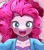 Size: 3641x4096 | Tagged: safe, artist:gunim8ed, pinkie pie, human, equestria girls, g4, arms, blushing, clothes, female, happy, long hair, open mouth, open smile, pink background, shirt, short sleeves, simple background, smiling, solo, teenager, teeth, vest