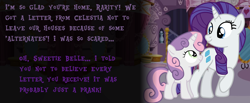 Size: 2610x1080 | Tagged: safe, artist:pteroducktyle, rarity, sweetie belle, pony, g4, carousel boutique, cute, duo, duo female, female, filly, foal, mandela catalogue, mare, siblings, sisters