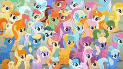 Size: 800x450 | Tagged: safe, screencap, rainbow dash, twilight sparkle, alicorn, earth pony, pegasus, pony, unicorn, g4, my little pony: rainbow roadtrip, animated, colored wings, flying, hope hollow, horn, rainbow trail, twilight sparkle (alicorn), unnamed character, unnamed pony, wing bling, wings