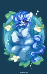 Size: 1299x2048 | Tagged: safe, artist:vanilla-chan, oc, oc only, pony, unicorn, bubble, chest fluff, flowing mane, flowing tail, horn, solo, swimming, tail, underwater, unshorn fetlocks, water