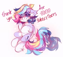 Size: 2048x1847 | Tagged: safe, artist:vanilla-chan, oc, oc only, oc:starbright flow, pegasus, pony, abstract background, blushing, chest fluff, eyebrows, eyebrows visible through hair, female, mare, one eye closed, solo, starry eyes, wingding eyes, wink