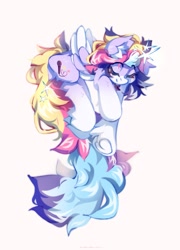 Size: 1473x2048 | Tagged: safe, artist:vanilla-chan, oc, oc only, oc:starbright flow, pegasus, pony, colored wings, ear fluff, eyebrows, eyebrows visible through hair, female, fetlock tuft, heart pony, mare, simple background, sleeping, wings