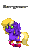 Size: 188x304 | Tagged: safe, artist:salty air, oc, oc only, oc:stargazer, pegasus, pony, pony town, animated, clothes, female, flying, leg warmers, lesbian pride flag, lime eyes, mare, moon cutie mark, pegasus oc, pride, pride flag, purple coat, simple background, solo, transparent background, two toned mane, wings, yellow mane