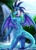 Size: 3600x5000 | Tagged: safe, artist:shadowreindeer, princess ember, dragon, anthro, g4, bathing, butt, dragoness, exclamation point, female, looking at you, looking back, looking back at you, partially submerged, princess embutt, rear view, solo, spread wings, standing in water, water, waterfall, wet, wings