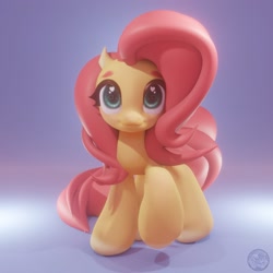 Size: 1920x1920 | Tagged: safe, artist:neutra1x, fluttershy, pegasus, pony, 3d, front view, smiling, solo