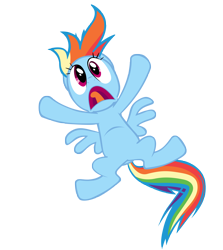 Size: 6436x7200 | Tagged: safe, artist:tardifice, rainbow dash, pegasus, g4, may the best pet win, absurd resolution, falling, female, mare, open mouth, screaming, simple background, solo, transparent background, vector