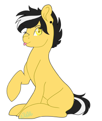Size: 1600x1900 | Tagged: safe, artist:plixine, oc, earth pony, pony, female, mare, one eye closed, simple background, solo, tongue out, transparent background, wink