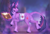 Size: 1280x863 | Tagged: safe, artist:cossmicmin, twilight sparkle, classical unicorn, pony, unicorn, g4, bag, book, cloven hooves, female, glowing, glowing horn, horn, leonine tail, mare, saddle bag, smiling, solo, standing on two hooves, turned head, unicorn twilight, unshorn fetlocks, zoom layer