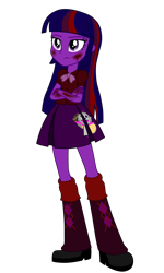 Size: 3300x5500 | Tagged: safe, artist:machakar52, twilight sparkle, alicorn, human, elements of insanity, equestria girls, g4, alternate cutie mark, alternate universe, blood, blood on face, bloody hands, blouse, bowtie, brutalight sparcake, clothes, crossed arms, cutie mark on clothes, frown, shoes, simple background, skirt, solo, transparent background, twilight sparkle (alicorn)