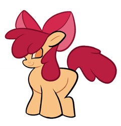 Size: 1423x1476 | Tagged: safe, artist:squidbly, apple bloom, earth pony, pony, female, filly, foal, simple background, smiling, solo, white background