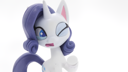 Size: 1920x1080 | Tagged: safe, edit, edited screencap, screencap, rarity, pony, unicorn, g4, g4.5, my little pony: stop motion short, cute, disgusted, horn, solo, the potion goes wrong! giant approaching