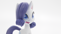 Size: 1920x1080 | Tagged: safe, edit, edited screencap, screencap, rarity, pony, unicorn, g4, g4.5, my little pony: stop motion short, confused, cute, horn, solo, the potion goes wrong! giant approaching