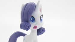 Size: 1920x1080 | Tagged: safe, edit, edited screencap, screencap, rarity, pony, unicorn, g4, g4.5, my little pony: stop motion short, cute, horn, shocked, solo, the potion goes wrong! giant approaching