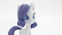 Size: 1920x1080 | Tagged: safe, edit, edited screencap, screencap, rarity, pony, unicorn, g4, g4.5, my little pony: stop motion short, cute, horn, smiling, solo