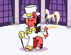 Size: 1624x1260 | Tagged: safe, artist:paperbagpony, oc, oc only, bowtie, clothes, hat, top hat, tuxedo