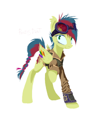 Size: 920x1125 | Tagged: safe, artist:kaermter, oc, oc only, pegasus, pony, clothes, colored wings, female, goggles, goggles on head, jacket, mare, simple background, solo, transparent background, wings