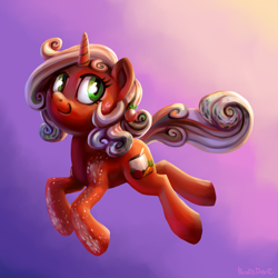 Size: 2025x2025 | Tagged: safe, artist:kaermter, oc, oc only, pony, unicorn, female, gradient background, horn, mare, solo