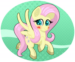 Size: 2200x1800 | Tagged: safe, artist:scandianon, fluttershy, pegasus, pony, g4, blush scribble, blushing, female, flying, happy, mare, smiling, spread wings, wings