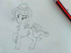 Size: 2160x1609 | Tagged: safe, artist:shpinat9, starlight glimmer, female, mare, pencil drawing, sketch, solo, traditional art