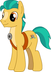 Size: 1013x1425 | Tagged: safe, artist:goodwitchmegana, hitch trailblazer, earth pony, g4, g5, g5 to g4, generation leap, male, simple background, stallion, white background