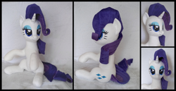 Size: 1988x1024 | Tagged: safe, artist:littlefairyswonders, rarity, pony, irl, photo, plushie, solo