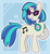 Size: 610x661 | Tagged: safe, artist:twilypie, dj pon-3, vinyl scratch, pony, unicorn, g4, female, full body, glasses, headphones, horn, mare, outline, passepartout, signature, smiling, solo, stars, vinyl's glasses, vinyl's headphones