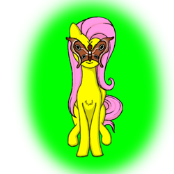 Size: 512x512 | Tagged: safe, artist:mihailunicorn, fluttershy, butterfly, pegasus, pony, g4, butterfly on nose, gradient background, green background, insect on nose, sketch, smiling, solo