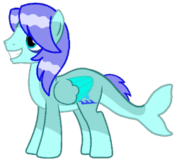Size: 647x594 | Tagged: safe, artist:ncolque, oc, oc only, oc:aqua drop, merpony, pegasus, pony, fins, hybrid pony, simple background, solo, tail, tail fin, transparent background