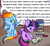 Size: 1023x951 | Tagged: safe, artist:krabling, twilight sparkle, alicorn, pegasus, pony, g4, book, dialogue, duo, duo female, female, five nights at freddy's, glasses, mare, open mouth, open smile, reading, sitting, smiling, speech bubble, spread wings, text, twilight sparkle (alicorn), twilight sparkle is not amused, unamused, wall of text, wings