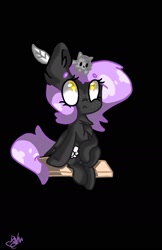 Size: 1080x1667 | Tagged: safe, artist:tendocake, oc, oc only, cat, pegasus, pony, black background, chest fluff, ear fluff, female, freckles, mare, simple background, solo