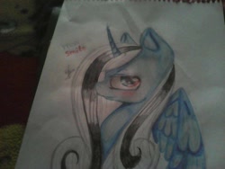 Size: 960x720 | Tagged: safe, artist:chochuki, oc, oc only, alicorn, pony, alicorn oc, horn, solo, traditional art, wings