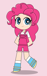 Size: 3000x4807 | Tagged: safe, artist:keronianniroro, pinkie pie, human, equestria girls, g4, clothes, human coloration, overalls, solo, vector