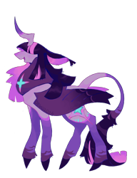 Size: 2048x2662 | Tagged: safe, artist:devogamer2, part of a set, twilight sparkle, alicorn, pony, g4, alternate color palette, alternate cutie mark, alternate design, alternate hairstyle, alternate tailstyle, bangs, big ears, chest fluff, coat markings, colored eartips, colored fetlocks, colored hooves, colored horn, colored pinnae, colored wings, crooked horn, female, floppy ears, hair over eyes, high res, horn, large wings, leonine tail, long mane, long tail, mare, multicolored mane, multicolored tail, open mouth, open smile, pointy hooves, profile, purple coat, redesign, signature, simple background, smiling, socks (coat markings), solo, standing, tail, transparent background, twilight sparkle (alicorn), two toned wings, unshorn fetlocks, wings