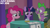 Size: 2000x1125 | Tagged: safe, edit, edited screencap, editor:quoterific, screencap, pinkie pie, spike, twilight sparkle, alicorn, dragon, earth pony, pony, a trivial pursuit, g4, my little pony: friendship is magic, season 9, bell, caption, pencil, text, twilight sparkle (alicorn), winged spike, wings