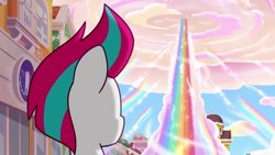 Size: 1280x720 | Tagged: safe, screencap, zipp storm, pegasus, pony, g5, my little pony: tell your tale, where the rainbows are made, spoiler:g5, spoiler:my little pony: tell your tale, spoiler:tyts02e12, female, mare, maretime bay, rainbow, solo