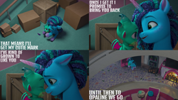 Size: 2000x1125 | Tagged: safe, edit, edited screencap, editor:quoterific, screencap, misty brightdawn, sparky sparkeroni, dragon, pony, unicorn, g5, have you seen this dragon?, my little pony: make your mark, my little pony: make your mark chapter 2, female, horn, male, mare