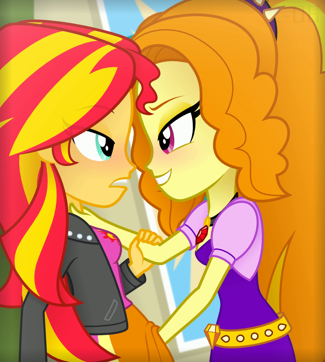 3365718 - explicit, artist:randomtriples, artist:randomtriples full-size,  adagio dazzle, sunset shimmer, human, equestria girls, g4, my little pony  equestria girls: rainbow rocks, animated, beneath clothes, bouncing,  bouncing breasts, breasts, clothed ...