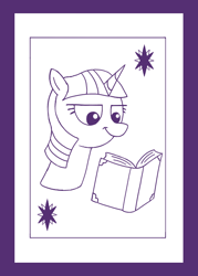 Size: 500x700 | Tagged: safe, artist:ponyhugger, twilight sparkle, pony, unicorn, g4, book, female, horn, simple background, sketch, solo, twilight sparkle's cutie mark