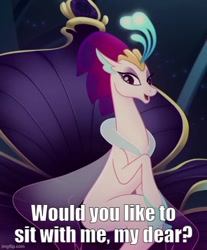 Size: 500x603 | Tagged: safe, edit, edited screencap, screencap, queen novo, seapony (g4), g4, my little pony: the movie, bronybait, caption, image macro, imgflip, seaquestria, talking to viewer, text