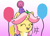 Size: 1259x898 | Tagged: safe, artist:craftycirclepony, oc, oc only, oc:crafty circles, unicorn, balloon, bust, cute, eyes closed, female, filly, foal, freckles, happy, hat, horn, laughing, open mouth, party hat, solo