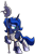 Size: 1270x1920 | Tagged: safe, artist:maretian, princess luna, alicorn, pony, alternate hairstyle, armor, armored pony, female, folded wings, halberd, mare, polearm, ponerpics fantasy community collab 2024, ponytail, simple background, solo, transparent background, weapon, wings