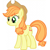 Size: 640x640 | Tagged: safe, artist:mayako_swan2308, edit, applejack, earth pony, pony, g4, applejack's hat, cowboy hat, female, freckles, hairband, hat, orange hair, palette swap, recolor, reverse colors, simple background, smiling, solo, white background, yellow fur